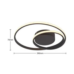 Lindby LED plafondlamp Emisua, zwart, CCT, dimbaar