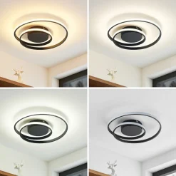 Lindby LED plafondlamp Emisua, zwart, CCT, dimbaar