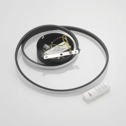 Lindby LED plafondlamp Emisua, zwart, CCT, dimbaar