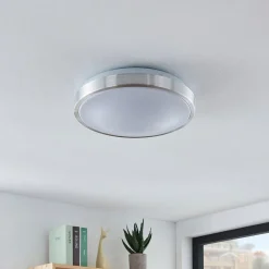 Lindby LED plafondlamp Emelie, Ø 27 cm, aluminiumkleurig, metaal