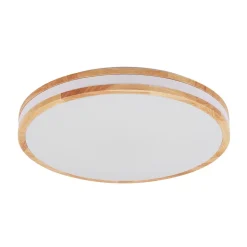 Lindby LED plafondlamp Emiva, 50cm, CCT, afstandsbediening, hout