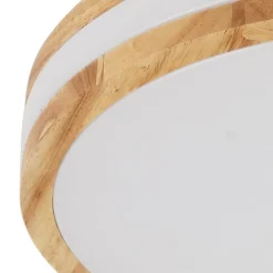 Lindby LED plafondlamp Emiva, Ø 39,5 cm, CCT, hout