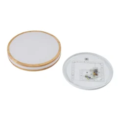 Lindby LED plafondlamp Emiva, Ø 39,5 cm, CCT, hout