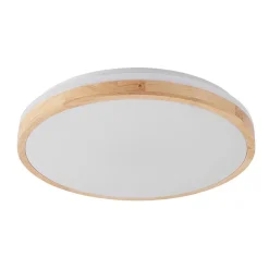 Lindby LED plafondlamp Emiva, Ø 49 cm, CCT, hout