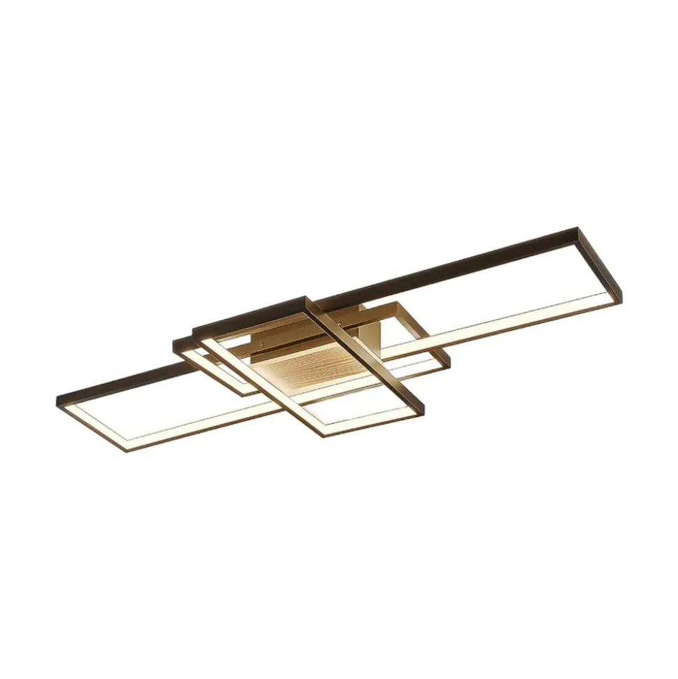 Lindby LED plafondlamp Emiljan, zwart, dimbaar, aluminium