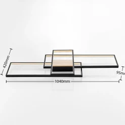 Lindby LED plafondlamp Emiljan, zwart, dimbaar, aluminium