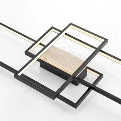 Lindby LED plafondlamp Emiljan, zwart, dimbaar, aluminium