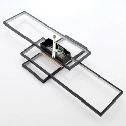 Lindby LED plafondlamp Emiljan, zwart, dimbaar, aluminium