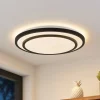 Lindby LED plafondlamp Essina, zwart, metaal, CCT, dimbaar.