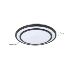 Lindby LED plafondlamp Essina, zwart, metaal, CCT, dimbaar.