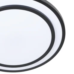 Lindby LED plafondlamp Essina, zwart, metaal, CCT, dimbaar.