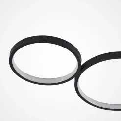 Lindby LED plafondlamp Evengeline, zwart, aluminium, 88 cm