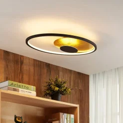 Lindby LED plafondlamp Feival, 61 cm, roest/goud, dimbaar