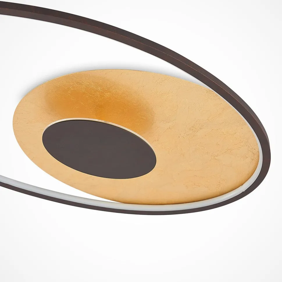 Lindby LED plafondlamp Feival, 73 cm, roest/goud, dimbaar