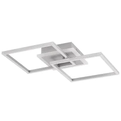 Lindby LED plafondlamp Fjardo, hoekig, zilver, CCT, afstandsbediening