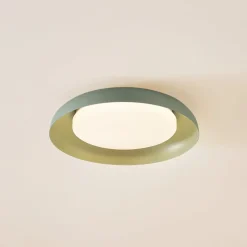 Lindby LED plafondlamp Florie, groen, metaal, Ø 40 cm