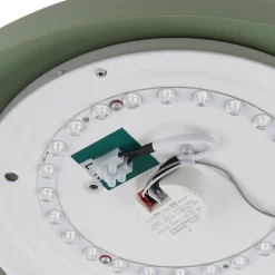 Lindby LED plafondlamp Florie, groen, metaal, Ø 40 cm