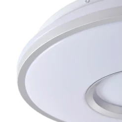 Lindby LED plafondlamp Furgo, zilver/wit, kunststof, IP44