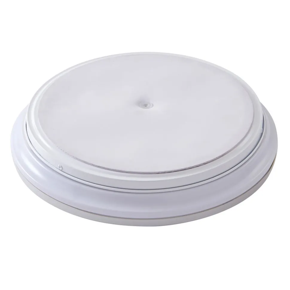 Lindby LED plafondlamp Furgo, zilver/wit, kunststof, IP44