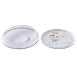 Lindby LED plafondlamp Furgo, zilver/wit, kunststof, IP44