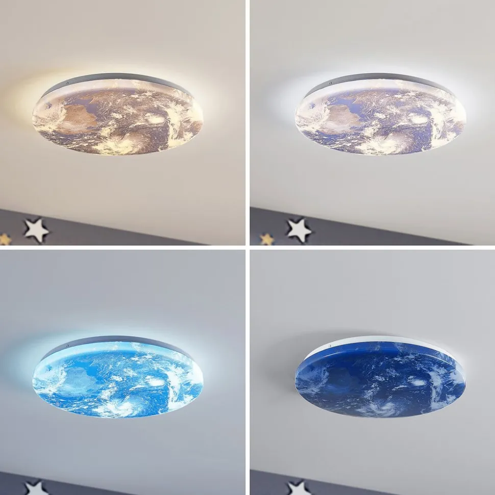 Lindby LED plafondlamp Gaios Ø 38 cm, blauw, CCT, dimbaar