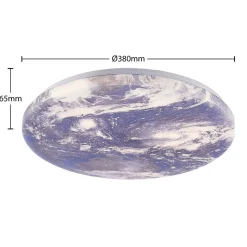 Lindby LED plafondlamp Gaios Ø 38 cm, blauw, CCT, dimbaar