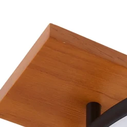 Lindby LED plafondlamp Galad, zwart, hout, 2-lamps, 75 cm