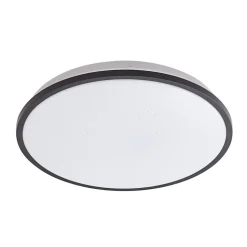 Lindby LED plafondlamp Glane, Ø 38 cm, zwart/wit, IP44