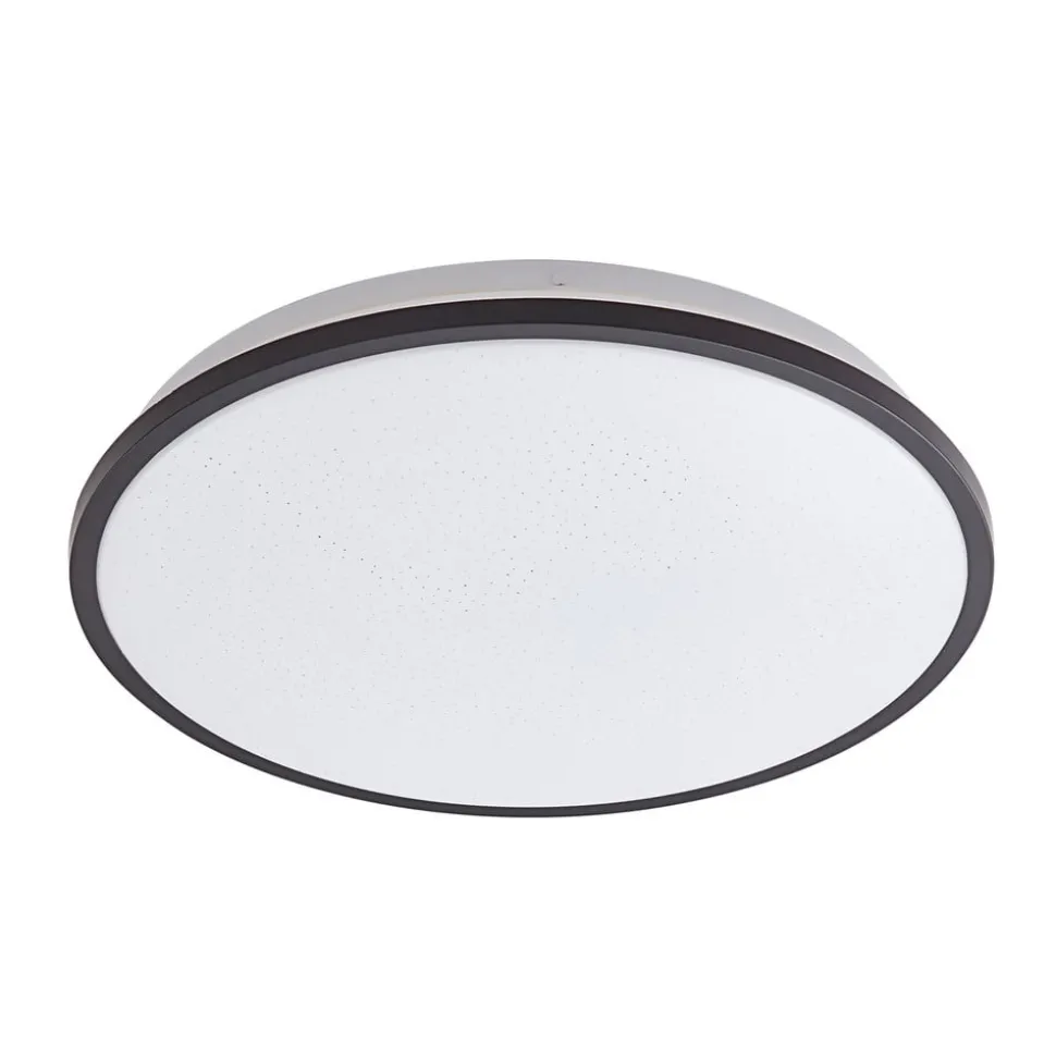 Lindby LED plafondlamp Glane, Ø 38 cm, zwart/wit, IP44