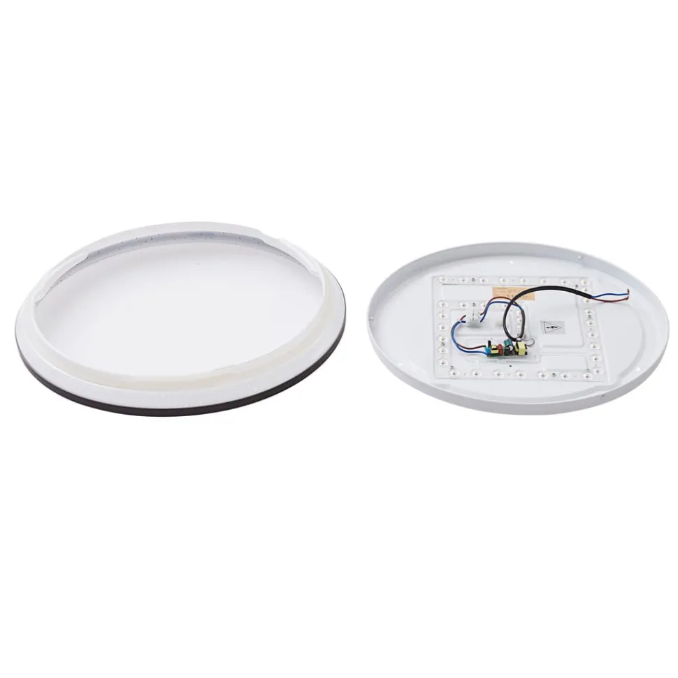 Lindby LED plafondlamp Glane, Ø 38 cm, zwart/wit, IP44