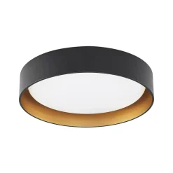 Lindby LED plafondlamp Gracjan, zwart, metaal, CCT, Ø45cm