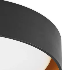 Lindby LED plafondlamp Gracjan, zwart, metaal, CCT, Ø45cm