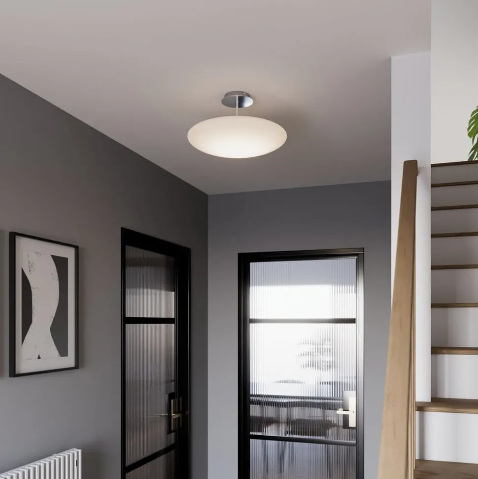 Lindby LED plafondlamp Gunda, wit, glas, Ø 48cm