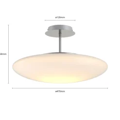 Lindby LED plafondlamp Gunda, wit, glas, Ø 48cm