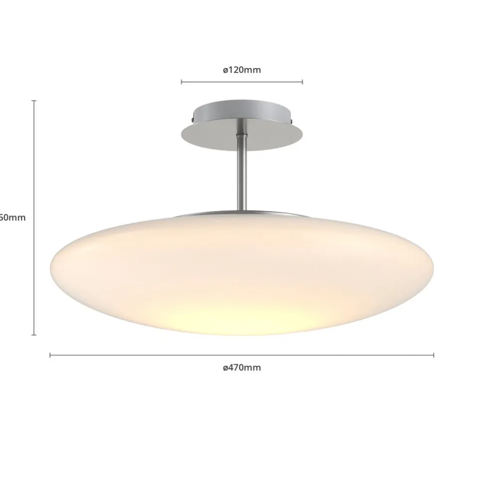 Lindby LED plafondlamp Gunda, wit, glas, Ø 48cm