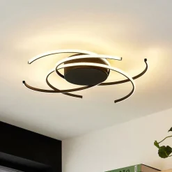 Lindby LED plafondlamp, Hamza, Ø 49 cm, zwart, aluminium