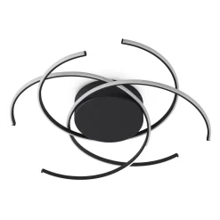 Lindby LED plafondlamp, Hamza, Ø 49 cm, zwart, aluminium