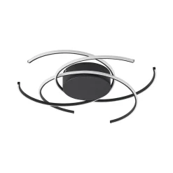 Lindby LED plafondlamp, Hamza, Ø 49 cm, zwart, aluminium