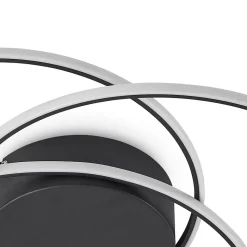 Lindby LED plafondlamp, Hamza, Ø 49 cm, zwart, aluminium