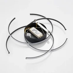 Lindby LED plafondlamp, Hamza, Ø 49 cm, zwart, aluminium