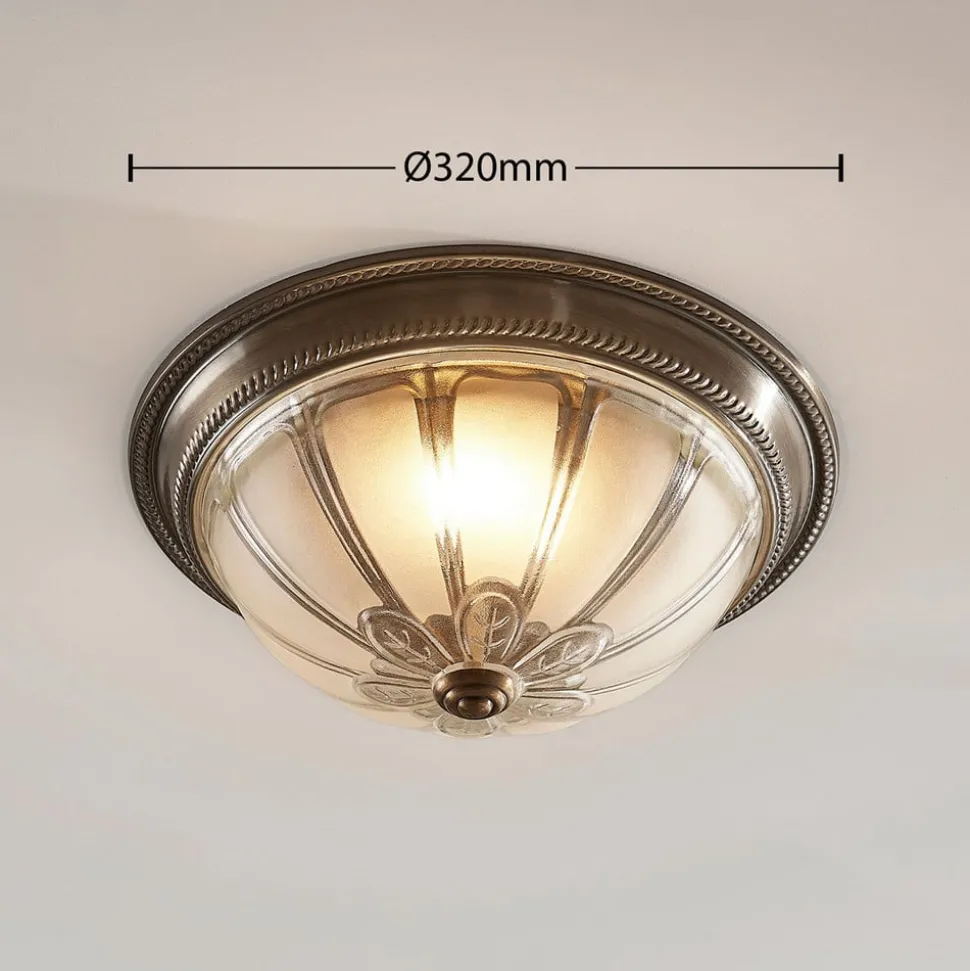 Lindby LED plafondlamp Henja, antiek messing, Ø 32 cm, dimbaar