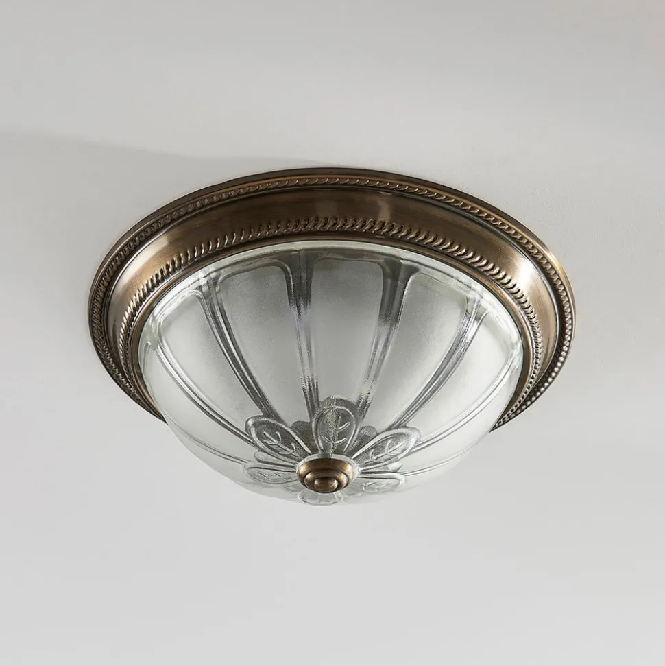 Lindby LED plafondlamp Henja, antiek messing, Ø 32 cm, dimbaar