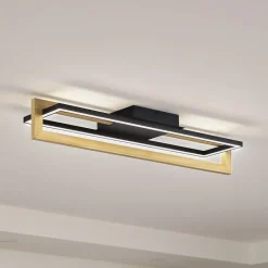 Lindby LED plafondlamp Holamu, 80 cm, hout