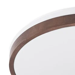 Lindby LED plafondlamp Hudsona, Ø 49 cm, hout, bruin