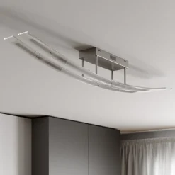 Lindby LED plafondlamp Jarda, glas, 134 cm lang, dimbaar