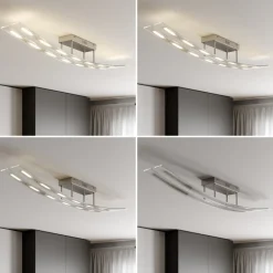 Lindby LED plafondlamp Jarda, glas, 134 cm lang, dimbaar