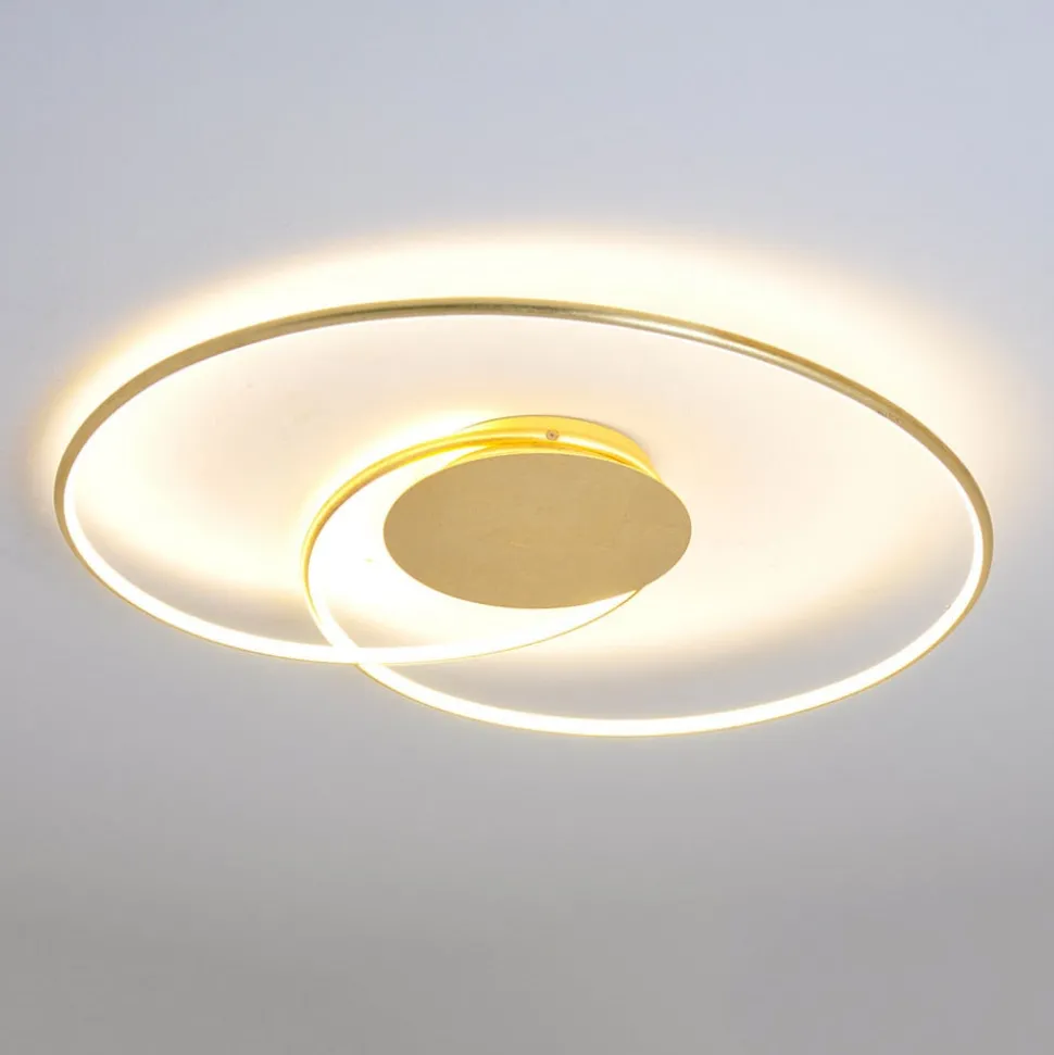 Lindby LED plafondlamp Joline, Ø 74 cm, goudkleurig, metaal