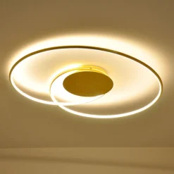 Lindby LED plafondlamp Joline, Ø 74 cm, goudkleurig, metaal