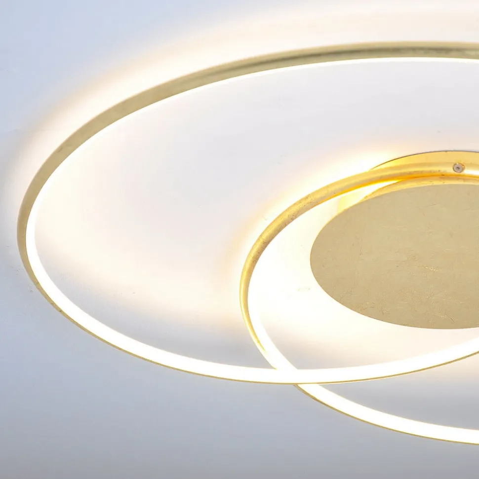 Lindby LED plafondlamp Joline, Ø 74 cm, goudkleurig, metaal