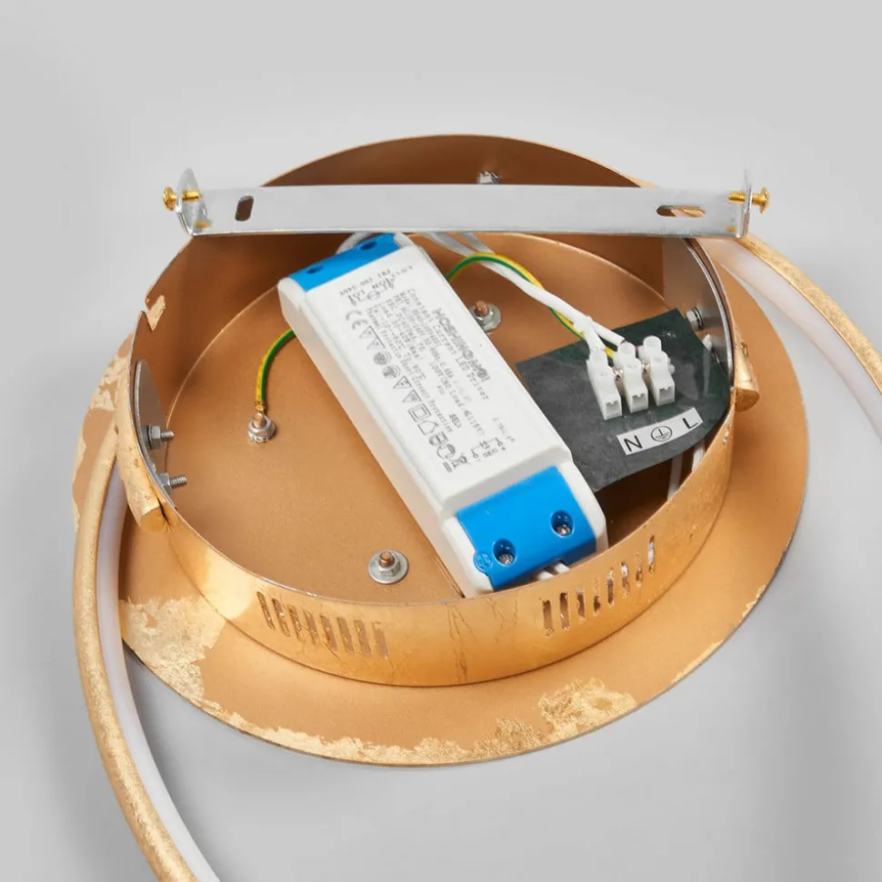 Lindby LED plafondlamp Joline, Ø 74 cm, goudkleurig, metaal